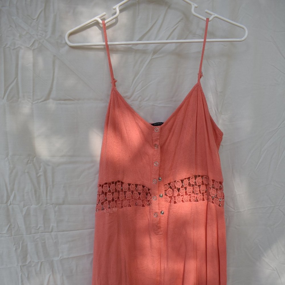 Peach crochet spaghetti strap dress